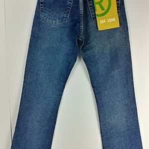 NWT ROOTS JEANS Brand Mens 24-32 Straight Leg 100%